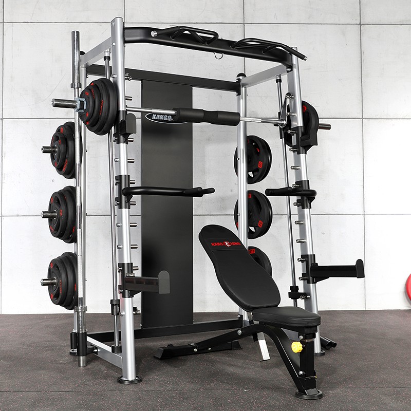 尊龙时凯多功能健身器材G308史密斯机深蹲架龙门架综合训练器 裸机+60KG杠铃片+4006训练凳