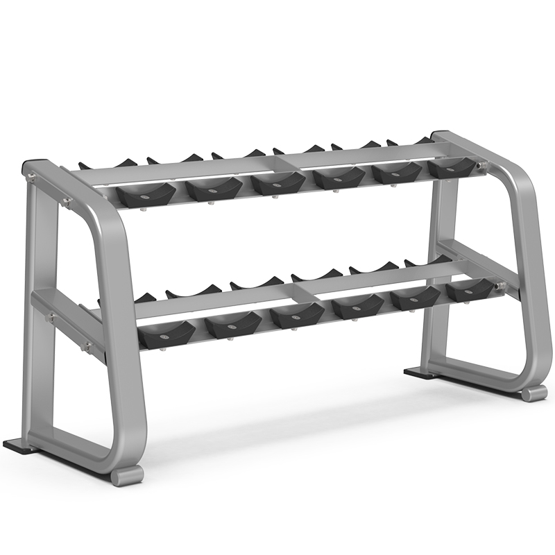 尊龙时凯双层商用哑铃架杠铃架杠铃片架 1043-6付双层哑铃架