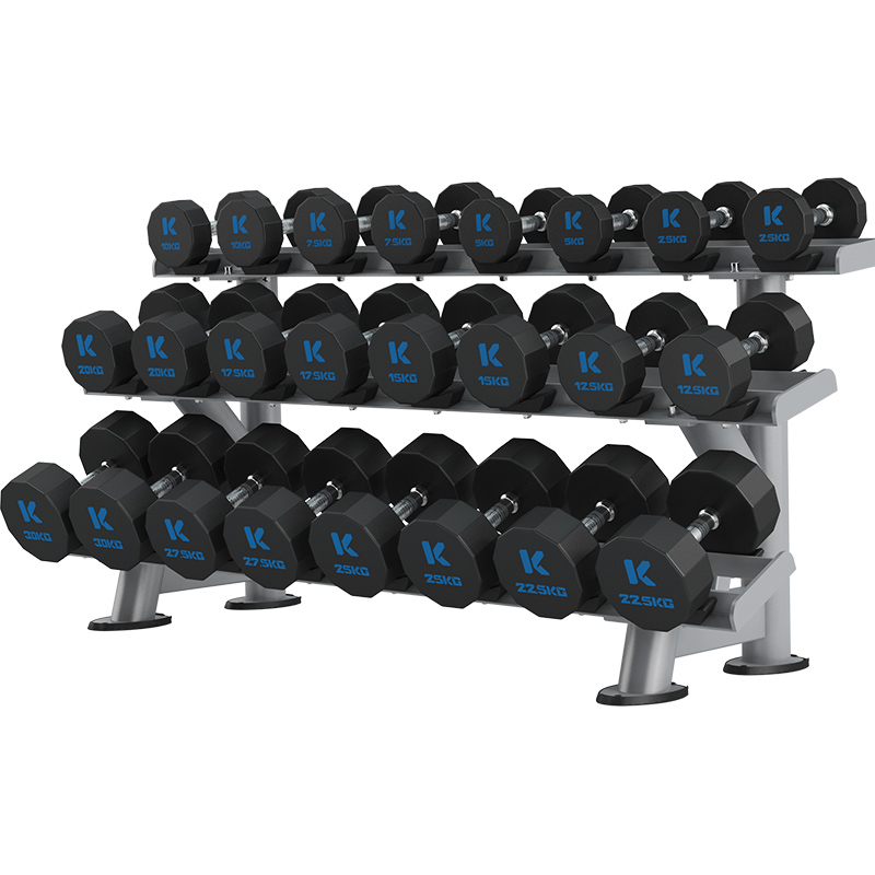 尊龙时凯TPU12边哑铃套装室内专业力量运动健身器材YLT-12T 390KG