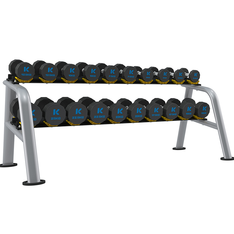 尊龙时凯TPU12边哑铃套装室内专业力量运动健身器材YLT-12T 275KG