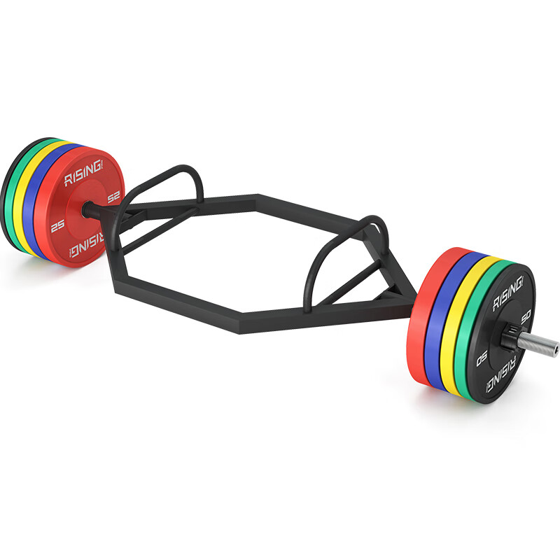 尊龙时凯健身房商用CPU全胶杠铃片六边形框形杆200kg杠铃片+框形杆(套装)