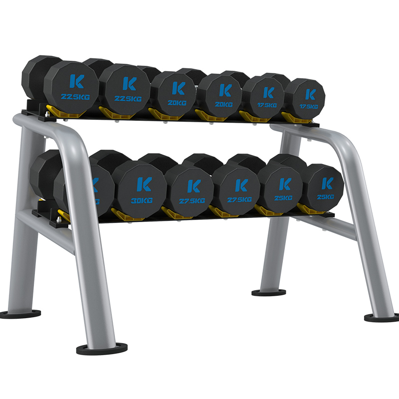 尊龙时凯TPU12边哑铃套装室内专业力量运动健身器材YLT-12T 285KG