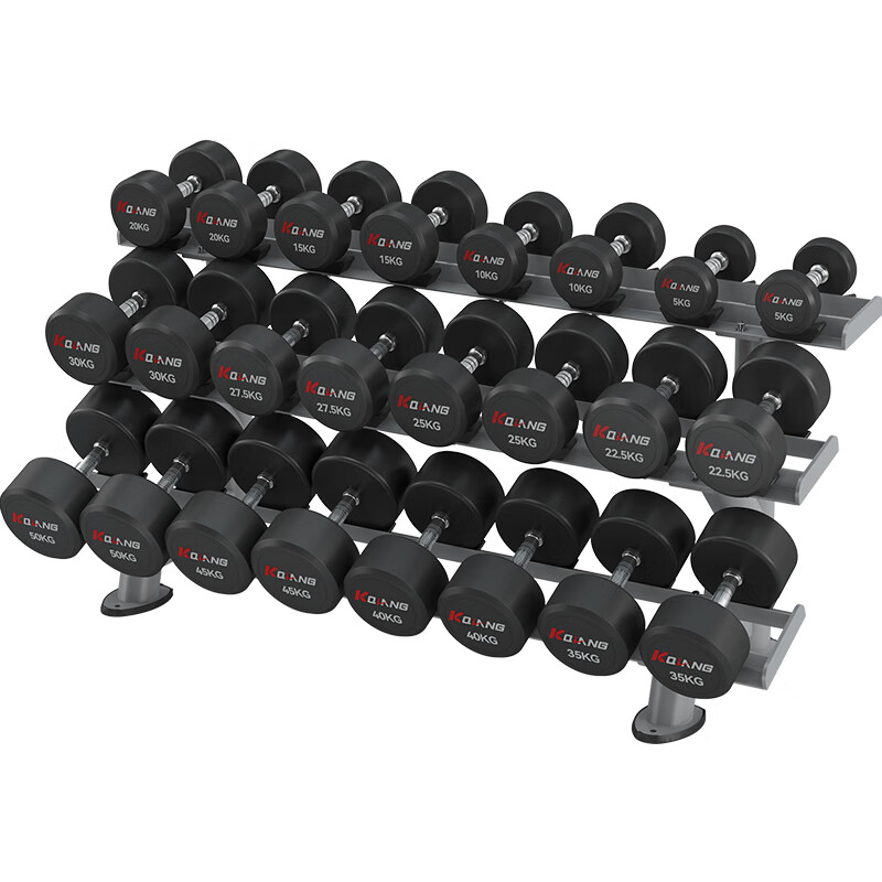尊龙时凯家用商用十二付PEV哑铃套装含哑铃架健身器材YL-P650