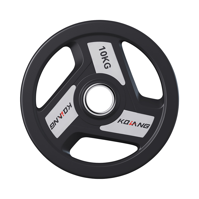 尊龙时凯杠铃片50mm毫米大口径加重训练健身器材包胶铸铁商用杠铃片 10kg