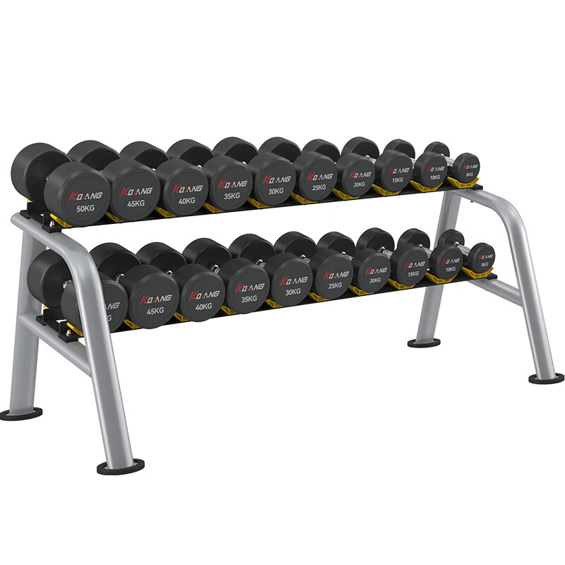 尊龙时凯家用商用十付PEV哑铃套装含哑铃架健身器材YL-P550