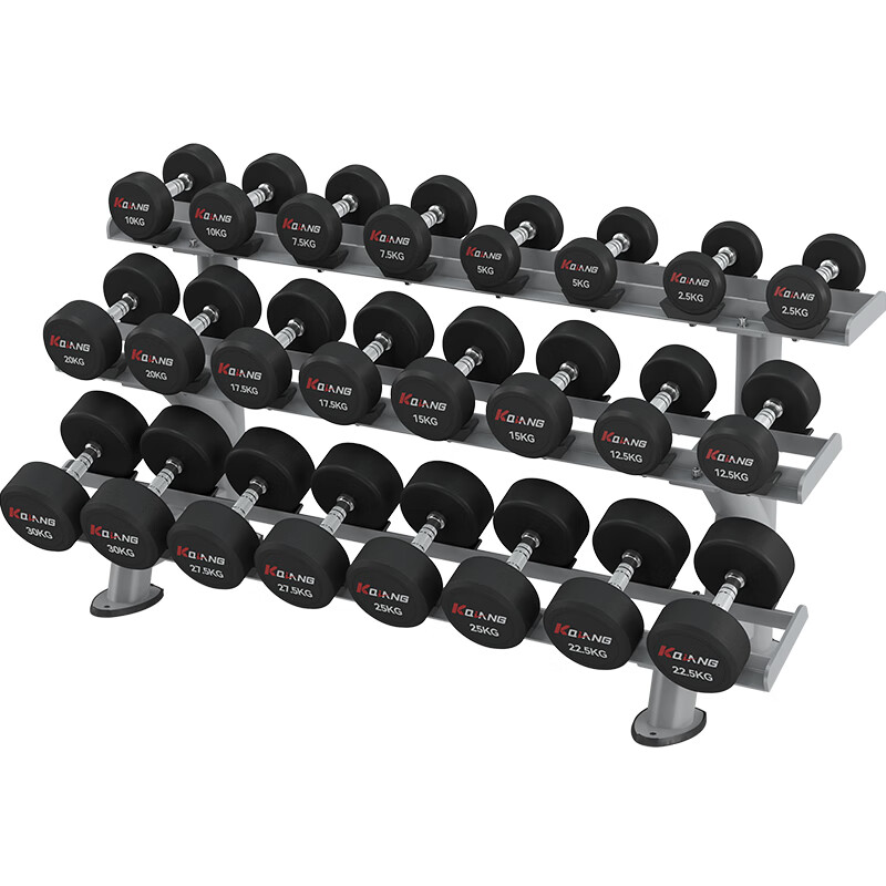 尊龙时凯家用商用十二付PEV哑铃套装含哑铃架健身器材YL-P390